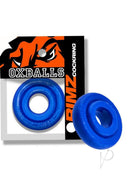 Oxballs Rimz Single Cock Ring Pool in blue packaging, showcasing soft rubbery design for comfort and support.