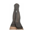 Kixies Sierra Opaque Grey Thigh-high Size C with a no-slip grip for all-day comfort.