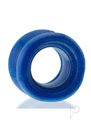 Oxballs Squeeze Short Ballstretcher Blue Fire showing compact blue stretchy TPR design for comfortable use.