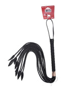 Punishment Braided 9 Tail Flogger Rose Gold with braided tails and a wrapped handle.
