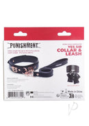 Punishment Yes Sir Collar and Leash Rose Gold packaging with collar, leash, and bonus blindfold.