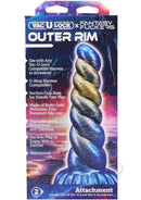 Vac U Lock Fantasy Fuckers Outer Rim Silicone Dildo Blue packaging with product details and features.