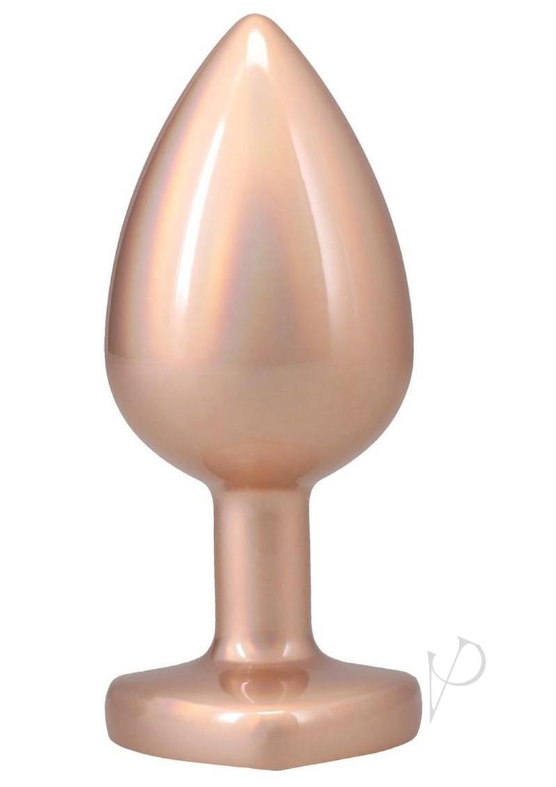 Booty Bling Heart Diamond Jeweled Wearable Metal Plug Large in elegant spade shape, luxurious and body-safe design.