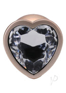 Booty Bling Heart Diamond Jeweled Wearable Metal Plug Large featuring a sparkling heart-shaped diamond.