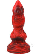 Vac U Lock Fantasy Fuckers Red Raider Silicone Dildo Red in a bold red design, perfect for unleashing fantasies.