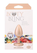 Booty Bling Heart Diamond Jeweled Wearable Metal Plug Small Gold packaging design with sparkling gemstones.