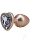 Booty Bling Heart Diamond Jeweled Wearable Metal Plug Small Gold with a sparkling heart-shaped jewel