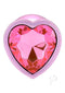 Booty Bling Heart Diamond Jeweled Wearable Metal Plug Large Pink with a sparkling heart-shaped jewel design.