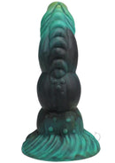 Vac U Lock Fantasy Fuckers Green Serpent Silicone Dildo showcasing textured design and vibrant colors.