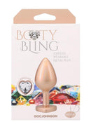 Booty Bling Heart Diamond Jeweled Wearable Metal Plug Medium Gold with colorful gemstones background