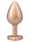 Booty Bling Heart Diamond Jeweled Wearable Metal Plug Medium Gold in elegant design with smooth surface.
