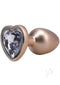 Booty Bling Heart Diamond Jeweled Wearable Metal Plug Medium Gold featuring a heart-shaped jewel, perfect for luxurious play.