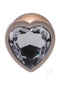 Booty Bling Heart Diamond Jeweled Wearable Metal Plug Medium Gold with a sparkling heart-shaped jewel.