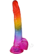 Crystal Jellies Realistic Dildo with Balls 8.5 inches Rainbow