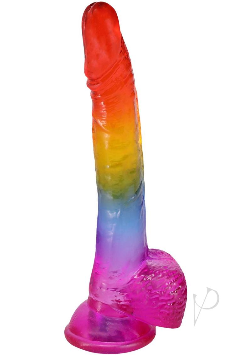 Crystal Jellies Realistic Dildo with Balls 8.5 inches Rainbow