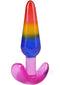 Crystal Jellies Anal Trainer Set 3 pc Rainbow vibrant anal plug with smooth tapered tip and flexible design