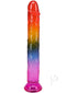Crystal Jellies Dildo 7.5 inches Rainbow featuring a multi-colored translucent finish.