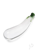 Glas Eggplant Ecstasy Glass Dildo 7.25 Inch Green, handblown glass in playful eggplant shape.