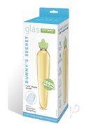 Glas Bunny's Secret 7.25 Inch Glass Dildo Yellow and Green packaging with luxury storage bag