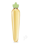 Glas Bunny's Secret 7.25 Inch Glass Dildo Yellow and Green featuring a handblown delicate design.