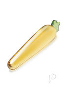 Glas Bunny's Secret 7.25 Inch Glass Dildo Yellow and Green on a white background.
