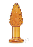 Glas Cornstar 4 Inch Glass Butt Plug Orange featuring a playful corn-on-the-cob design and textured surface.