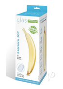 Glas Banana Joy 7 Inch Glass Dildo Yellow packaging featuring a playful banana design and product details.