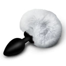 Tailz Fluffy Bunny Tail Silicone Plug White with fluffy tail and smooth black silicone base for playful accessories.