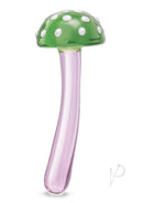 Glas Magic Mushroom 7.5 Inch Glass Dildo Pink and Green with vibrant colors and distinctive design.