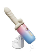 Lovense Spinel Massage Gun Thrusting Dildo on a suction mount showcasing its sleek design and features.