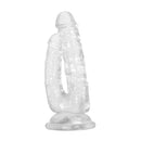Gender X Dualistic Double Shaft Suction Cup Dildo Clear showcasing two shafts for versatile pleasure.
