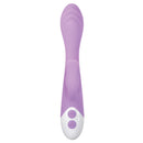 Evolved Pleasing Petal Pink Rabbit Vibrator displaying a gently curved, textured design with a petal-shaped clitoral arm.