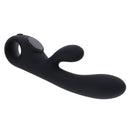 Black Magic Rechargeable Silicone Rabbit Vibrator with ergonomic design and customizable intensity controls.