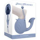 Zero Tolerance In A Nutshell Vibrating Ball Cup Blue packaging showing scrotum enhancer and perineal stimulation design.