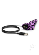 B-Vibe Novice Plug Silicone Anal Plug Purple Leopard with USB charger for anal play