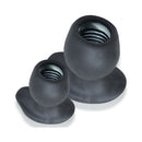 Oxballs Morphhole-2 Gaper Plug Large Black Ice, featuring two sizes of hollow gaping plugs in sleek black design.