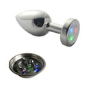 LED Light Up Metal Anal Plug Small with colorful LED display, designed for fun and excitement in intimate play.