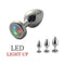 LED Light Up Metal Anal Plug Small with colorful LED light display for playful pleasure.