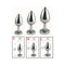 LED Light Up Metal Anal Plug Small, Medium, and Large sizes with measurements for a dazzling anal toy.