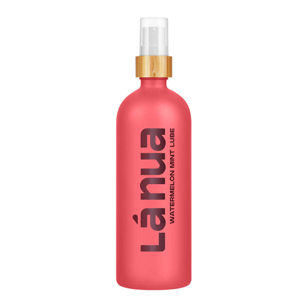 La Nua Watermelon Mint Water Based Lubricant 6.8 Oz bottle on a white background.