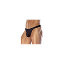 Male Power Super Sock Pouch Thong One Size Black displayed on a male model, showcasing its provocative design.