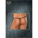 Male Power Satin Spandex Posing Strap Black One Size displayed on a model for a stylish and bold look.