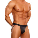 Male Power Black Cobra Jock Strap Black S/M showcasing sleek snake-inspired design on a muscular model.