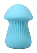 Mochi Ultraskyn Mini Stroker Blue, a compact and textured pleasure device shaped like a mushroom.