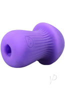 Mochi Ultraskyn Mini Stroker Purple, discreet toy shaped like a king mushroom with a uniquely patterned interior.