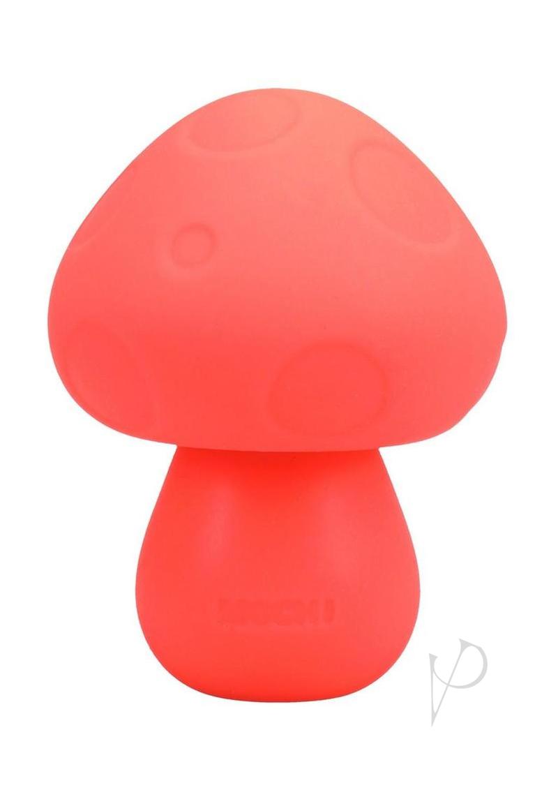 Mochi Mushroom Vibe Silicone Rechargeable Vibrator Orange, vibrant silicone mushroom-shaped design for intimate pleasure.
