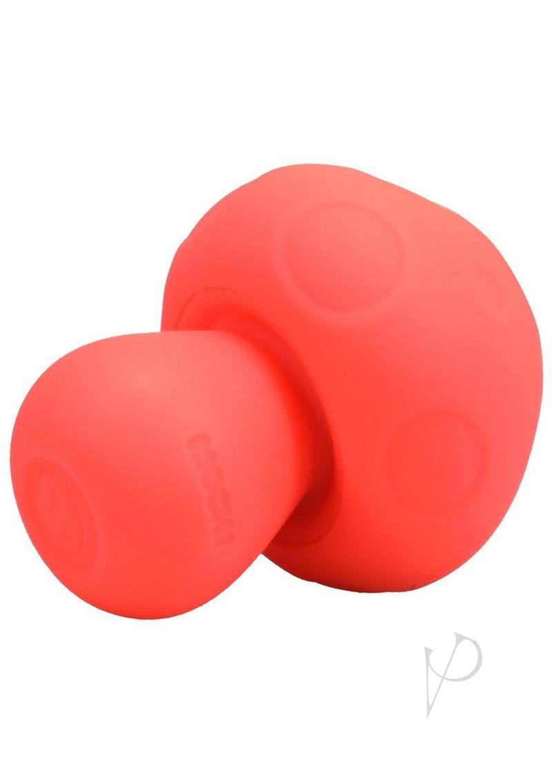 Mochi Mushroom Vibe Silicone Rechargeable Vibrator Orange, small mushroom-shaped silicone vibe in vibrant orange color.