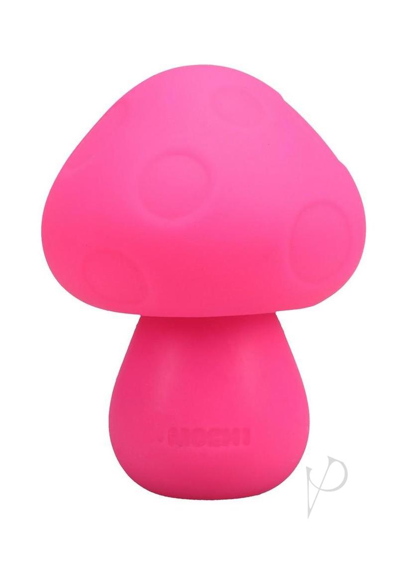 Mochi Mushroom Vibe Silicone Rechargeable Vibrator Pink in a cute mushroom shape, made of soft silicone.
