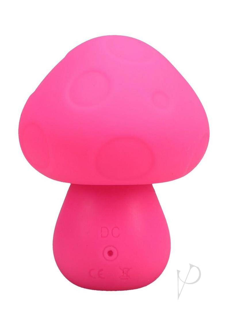 Mochi Mushroom Vibe Silicone Rechargeable Vibrator Pink in bright pink silicone, featuring a playful mushroom shape.