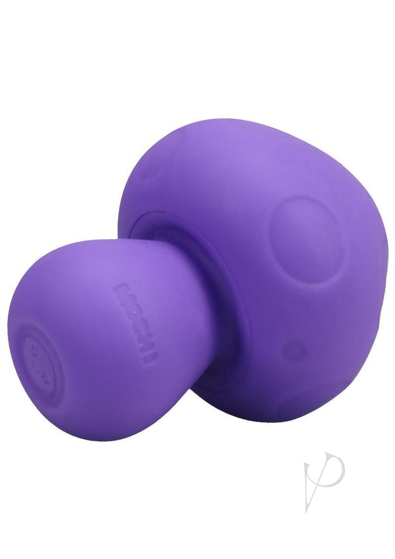 Mochi Mushroom Vibe Silicone Rechargeable Vibrator Purple on a white background.